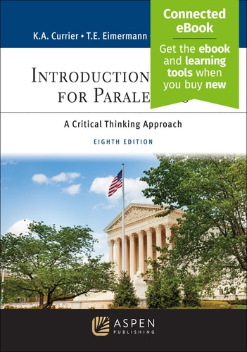 Introduction to Law for Paralegals A Critical Thinking Approach [Connected eBook] cover