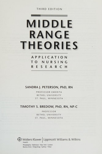 Middle Range Theories Application to Nursing Research cover