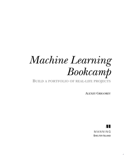 Machine Learning Bookcamp Build a Portfolio of Real-life Projects cover