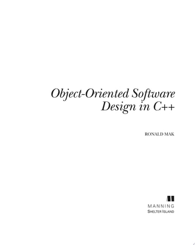 Object-Oriented Software Design in C++ cover