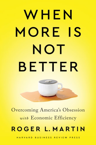 When More is Not Better Overcoming America's Obsession with Economic Efficiency cover