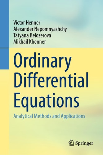 Ordinary Differential Equations Analytical Methods and Applications cover