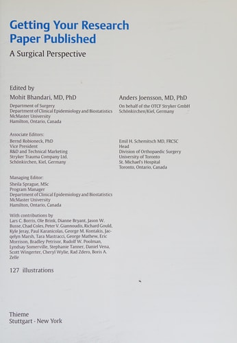 Getting Your Research Paper Published A Surgical Perspective cover