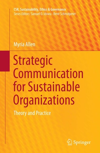 Strategic Communication for Sustainable Organizations Theory and Practice cover