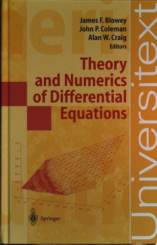 Theory and Numerics of Differential Equations Durham 2000 cover