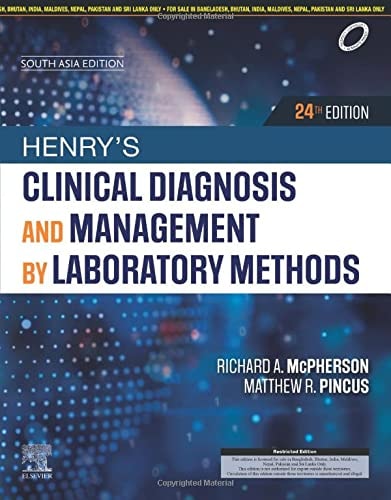 HENRY'S CLINICAL DIAGNOSIS AND MANAGEMENT BY LABORATORY METHODS, 24E, SOUTH ASIA EDITION. cover