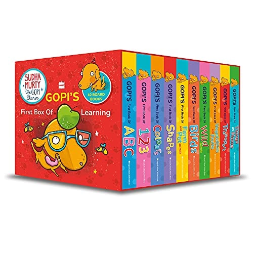 Gopi's First Box Of Learning: Based on Gopi the dog, from Sudha Murty's Gopi Diaries! Boxset of 10 Early Learning Board Books for Children (Age cover