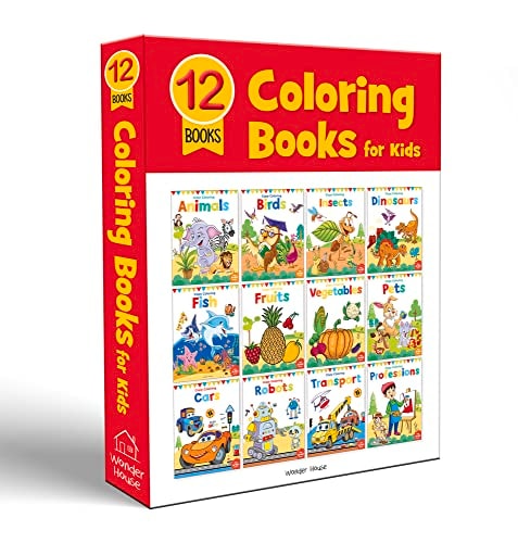 Colouring Books Boxset: Pack of 12 Copy Colour Books For Children (Creative Crayons) cover