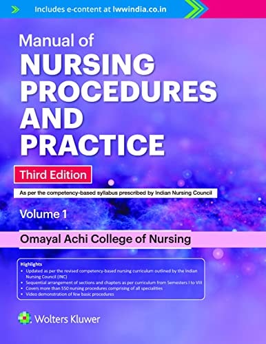 MANUAL OF NURSING PROCEDURES AND PRACTICE, VOL 1 cover