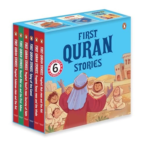 First Quran Stories (6 Books Box Set) An Illustrated Board Book Boxset Consisting Islam Story Books for Kids | Values of Islam and the Holy Quran | Ages 5+ [Penguin Early Learning Series] cover
